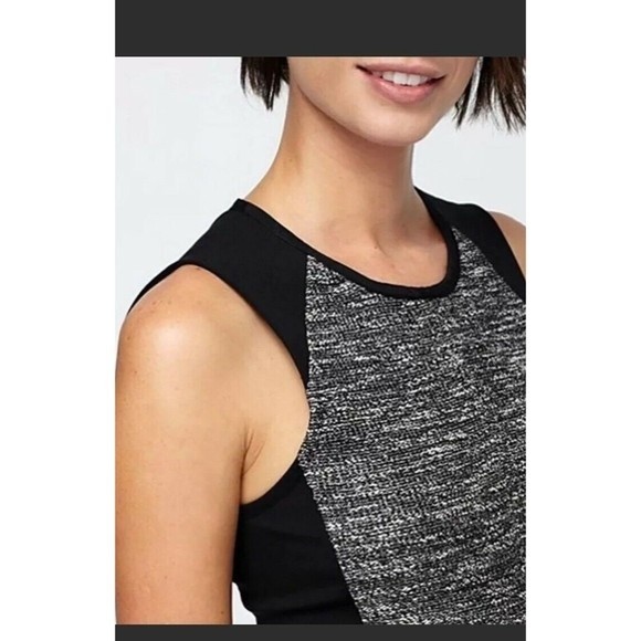 Eileen Fisher Color Block Neck Dress w/ Ponte & Tweedy Knitted Detail. Size XS - Picture 3 of 12